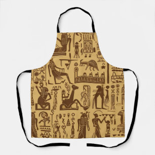 Ägyptische Hieroglyphen Gold und Braun Schürze