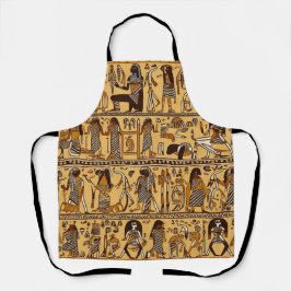 Ägyptische Hieroglyphen Gold und Braun Schürze