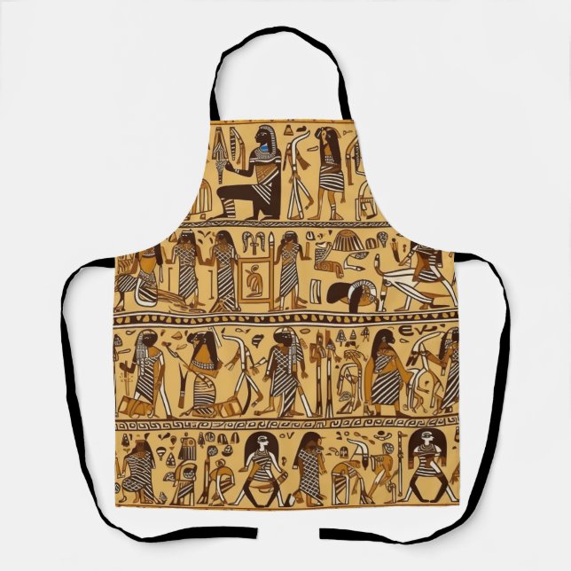 Ägyptische Hieroglyphen Gold und Braun Schürze (Vorderseite)