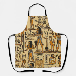 Ägyptische Hieroglyphen Gold und Braun Schürze