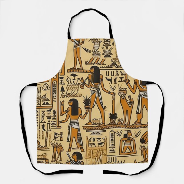 Ägyptische Hieroglyphen Gold und Braun Schürze (Vorderseite)