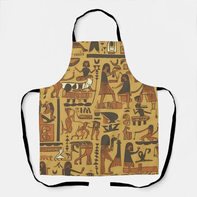 Ägyptische Hieroglyphen Gold und Braun Schürze (Vorderseite)