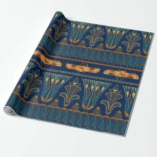 Ägyptische Hieroglyphen Goldbeetles Goldener Glit Geschenkpapier