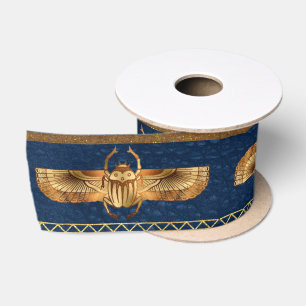 Ägyptische Hieroglyphen Goldbeetles Goldener Glit Satinband