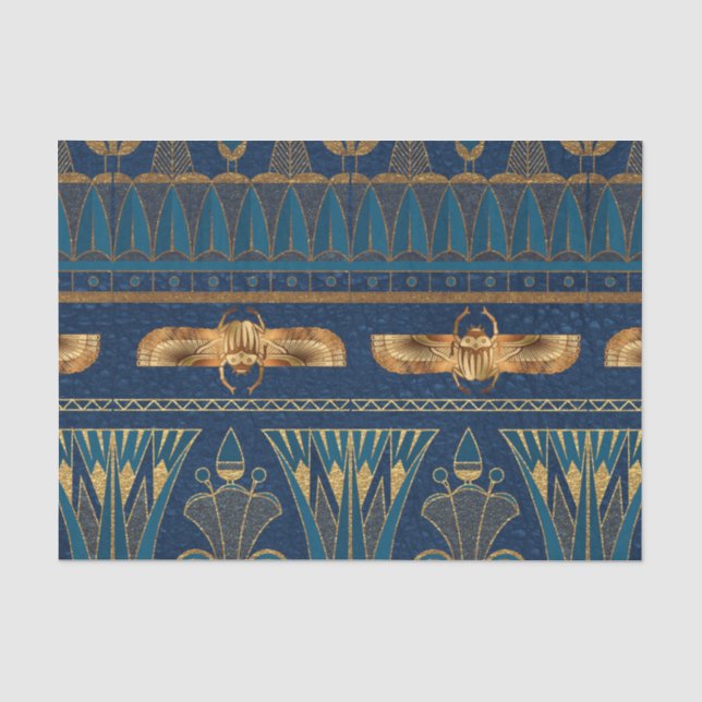Ägyptische Hieroglyphen Goldbeetles Goldener Glitz Seidenpapier (Vorderseite)