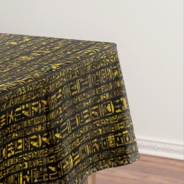 Ägyptische Hieroglyphen, goldene Baumwolle Tischdecke