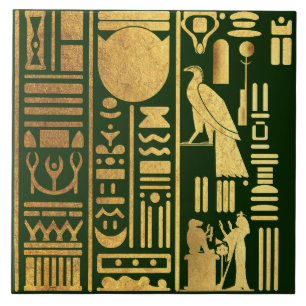 Ägyptische Hieroglyphen-Goldfolie Fliese