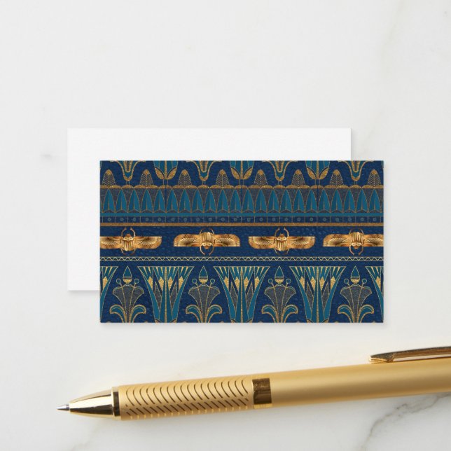 Ägyptische Hieroglyphen Goldkäfer Goldener Glitzer Begleitkarte (Vorderseite/Rückseite Beispiel)
