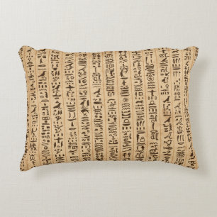Ägyptische Hieroglyphen, grunge nahtloses Muster Dekokissen