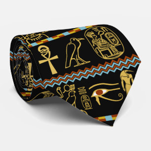 Ägyptische Hieroglyphen im Auge des Horusmusters Krawatte