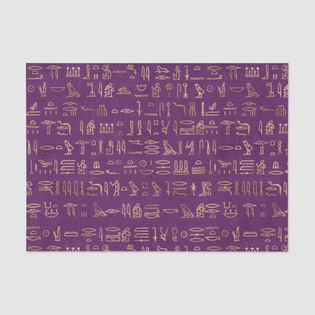 Ägyptische Hieroglyphen-Papiere für lila und golde Seidenpapier (Vorderseite)
