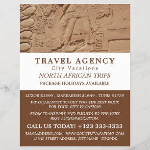 ägyptische Hieroglyphen, Reiseagentur Werbung Flyer