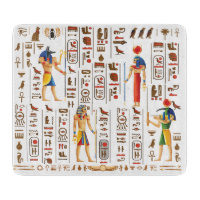 Ägyptische Hieroglyphen und Gottheiten aus Gold au