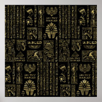 Ägyptische Hieroglyphen und Gottheiten, Gold auf s