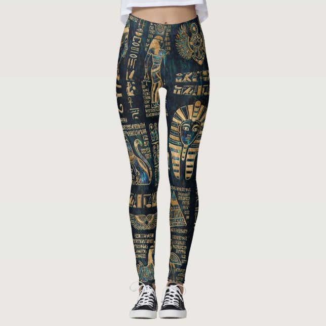 Ägyptische Hieroglyphen und Gottheiten - Leggings (Vorderseite)