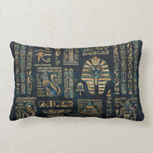 Ägyptische Hieroglyphen und Gottheiten - Lendenkissen