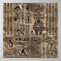Ägyptische Hieroglyphen und Gottheiten - Luxus Gol