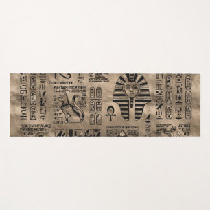 Ägyptische Hieroglyphen und Gottheiten - Luxusgol Yogamatte