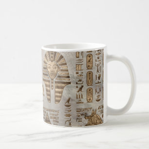 Ägyptische Hieroglyphen und Gottheiten - Vintages Kaffeetasse