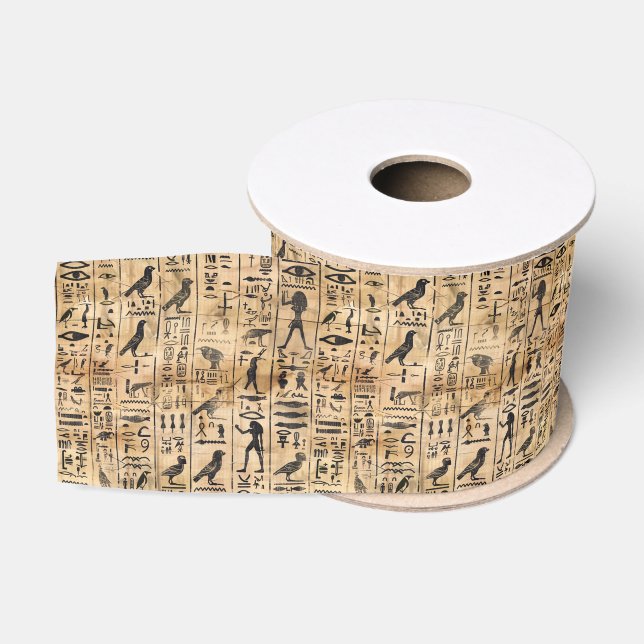 Ägyptische Hieroglyphen Vogelmuster 2 Ripsband (Spule)