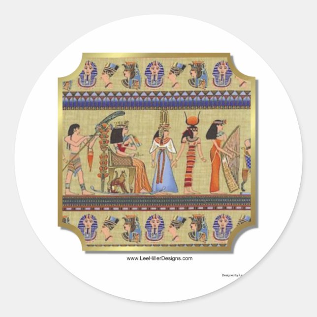 Ägyptische Hieroglyphics Apparel, Geschenke Sammle Runder Aufkleber (Vorderseite)