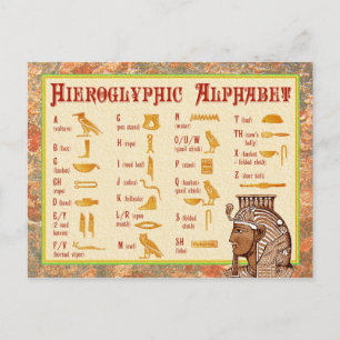 Ägyptische Hieroglyphische Alphabetdiagramme Postkarte
