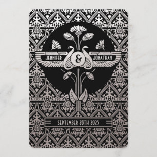 Ägyptische Hochzeitseinladungen im Jugendstil Silb Einladung
