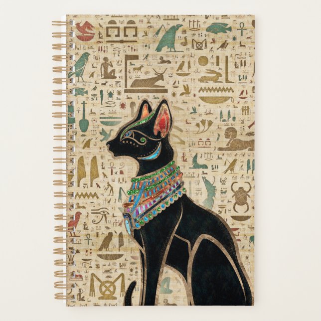 Ägyptische Katze - Bastet auf Papyrus Planer (Vorderseite)