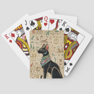 Ägyptische Katze - Bastet auf Papyrus Spielkarten