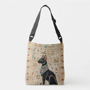 Ägyptische Katze - Bastet auf Papyrus Tragetaschen Mit Langen Trägern
