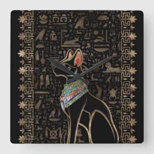 Ägyptische Katze - Bastet Quadratische Wanduhr