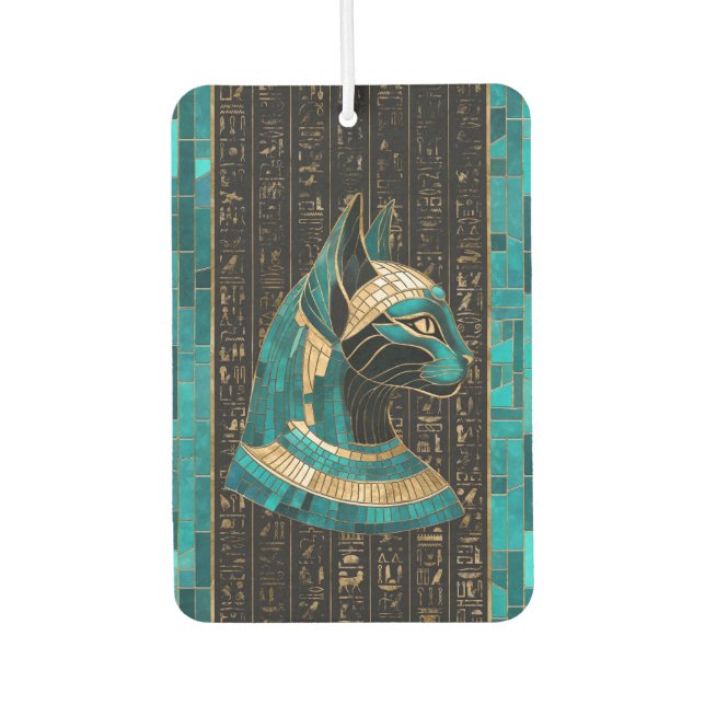 Ägyptische Katze Goddess Bastet - Mosaikkunst Autolufterfrischer (Vorderseite)