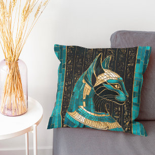 Ägyptische Katze Goddess Bastet - Mosaikkunst Kissen