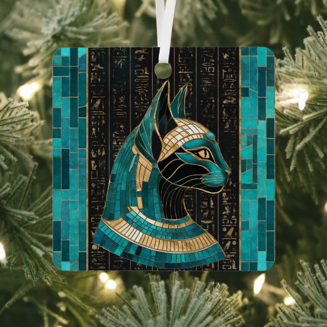Ägyptische Katze Goddess Bastet - Mosaikkunst Ornament Aus Metall (InSitu)