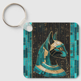 Ägyptische Katze Goddess Bastet - Mosaikkunst Schlüsselanhänger