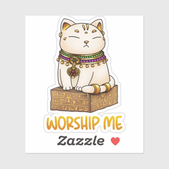 Ägyptische Katze Gott Bastet verehren mich Aufkleber (Blatt)