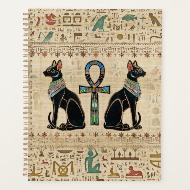 Ägyptische Katzen und Knöchelkreuz Planer (Vorderseite)