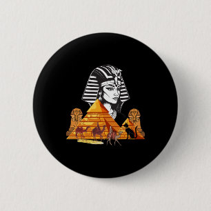 Ägyptische Königin Kleopatra Kopf Pyramid Ancient Button