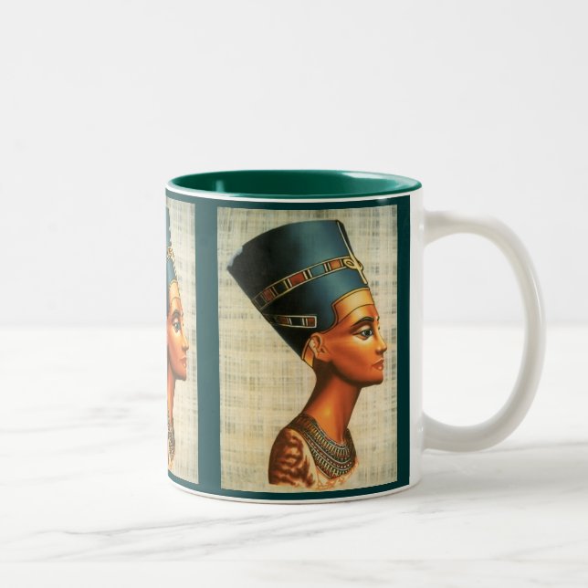 Ägyptische Königin Nefertiti Antike Geschichte Tri Zweifarbige Tasse (Rechts)