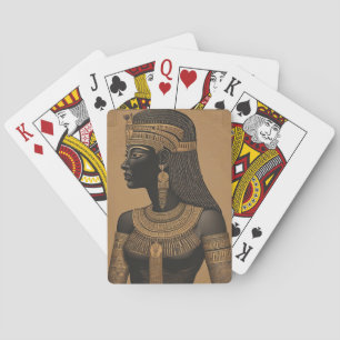 Ägyptische Königin. Schwarz und Gold. Spielkarten
