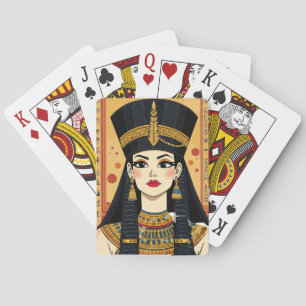 Ägyptische Königin spielt Karten Spielkarten