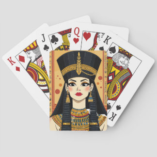 Ägyptische Königin spielt Karten Spielkarten
