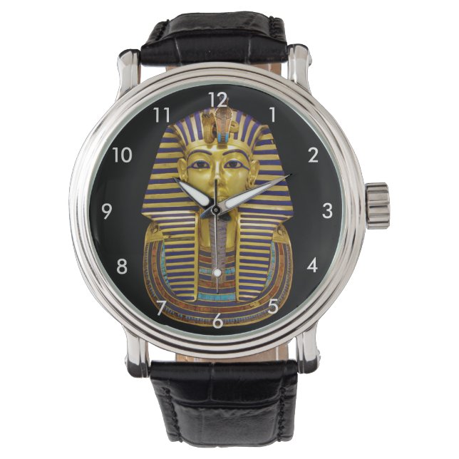 Ägyptische Königliche Goldene Maske Armbanduhr (Vorderseite)