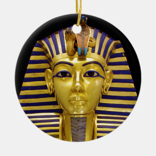 Ägyptische Königliche Goldene Maske Keramik Ornament (Vorne)