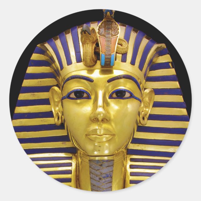 Ägyptische Königliche Goldene Maske Runder Aufkleber (Vorderseite)
