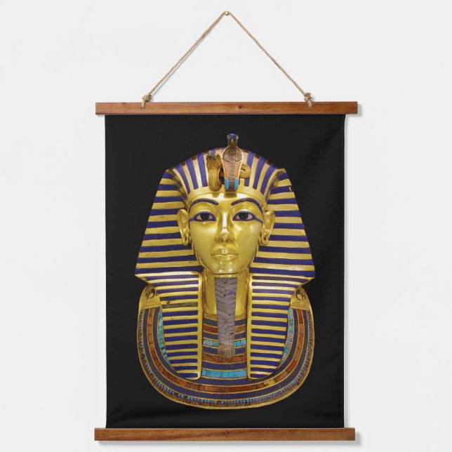 Ägyptische Königliche Goldene Maske Wandteppich Mit Holzrahmen (Vorderseite)