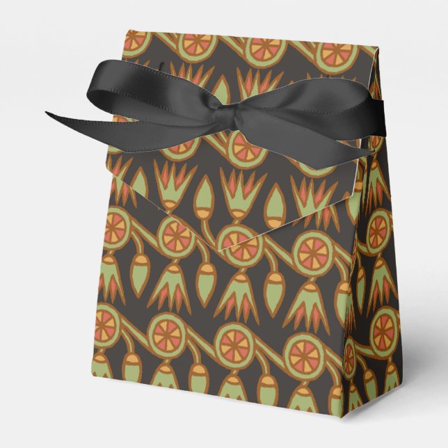 Ägyptische Lotus Blume Muster Black Zent Fevor Box Geschenkschachtel (Vorderseite)