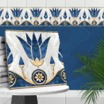 Ägyptische Lotus-Grenze - Blauer Marmor, Perle Gol Fliese<br><div class="desc">Ägyptische Lotus-Grenze - Blauer Marmor,  Perle und Gold</div>