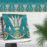 Ägyptische Lotus-Grenze - Türkische Perle und Gold Fliese<br><div class="desc">Ägyptische Lotus-Grenze - Türkische Perle und Gold</div>