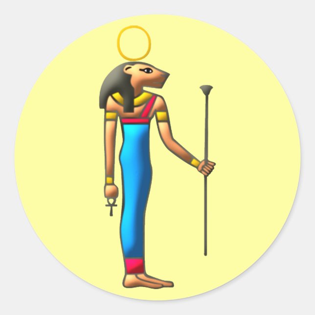 Ägyptische Löwengöttin Sekhmet Sachmet egypt lion Runder Aufkleber (Vorderseite)